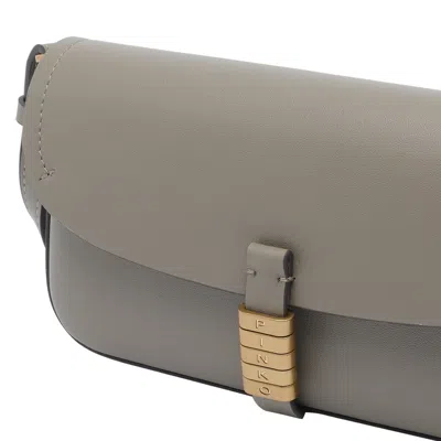 Pinko Saddle Shoulder Bag In Gray