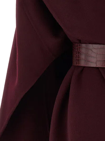 Elisabetta Franchi Double Wool Cape Capes Bordeaux In Burgundy