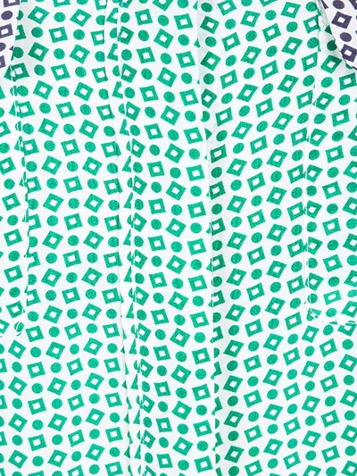 Pre-owned Equipment 2024 Abstract-print Silk Blouse In Green