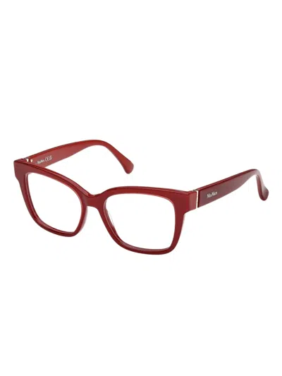 Max Mara Rectangle-frame Glasses In Brown