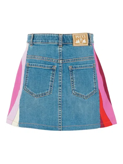 Pucci Junior Panelled Skirt In Blue