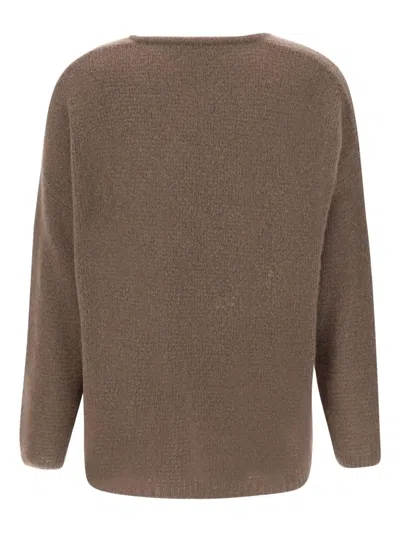 Hemisphere V-neck Jumper In Brown
