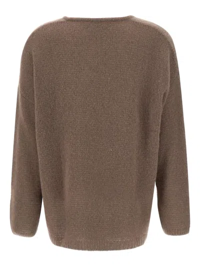 Hemisphere V-neck Jumper In Brown