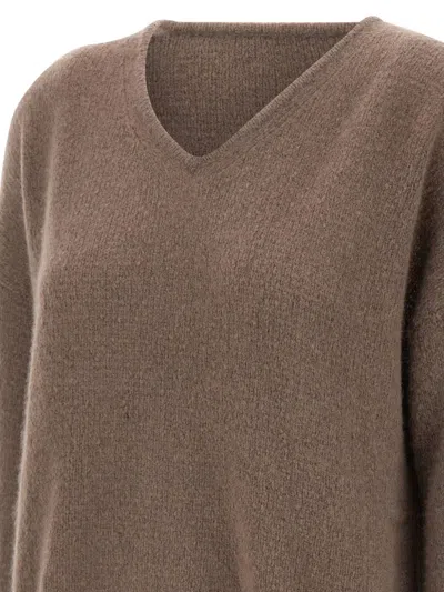 Hemisphere V-neck Jumper In Brown