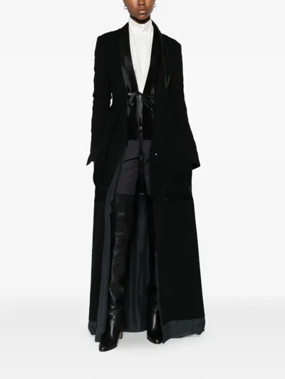 Marc Le Bihan Satin-lapel Single-breasted Coat In Black