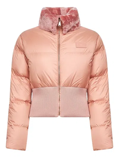 Fendi Women Technical Fabric And Shearling Down Jacket In Multi