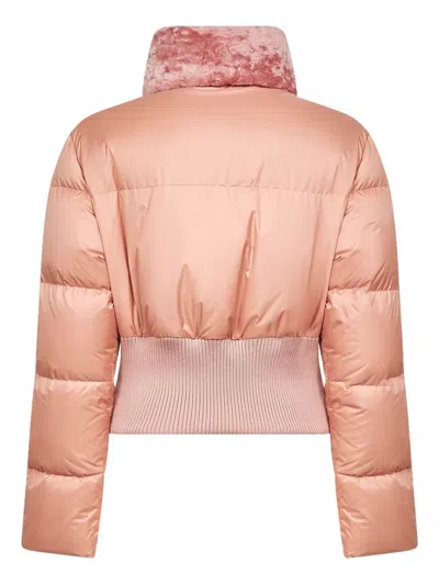 Fendi Women Technical Fabric And Shearling Down Jacket In Multi
