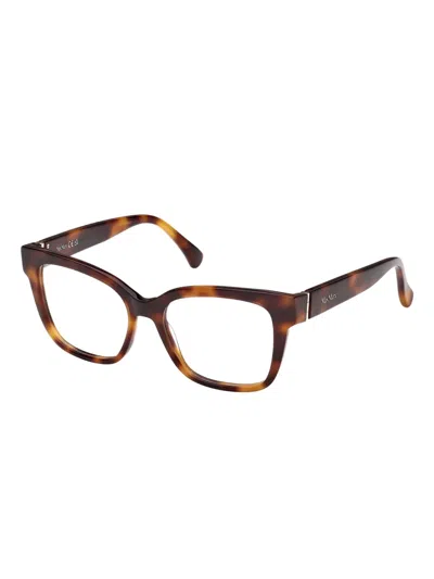 Max Mara Tortoiseshell Square-frames Glasses In Brown