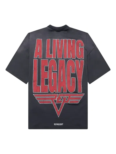 Represent Living Legacy Graphic Print T-shirt In Black