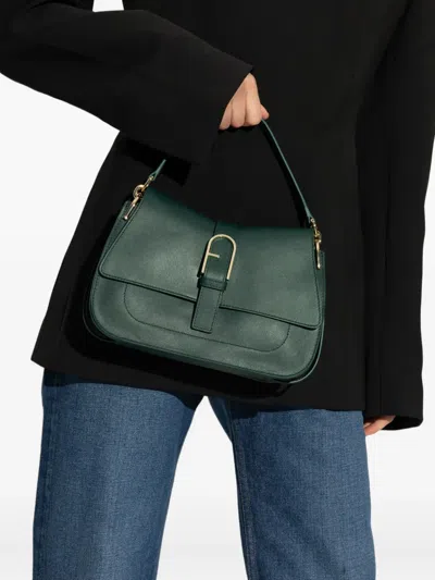 Furla Buckle-fastening Top-handle Bag In Green
