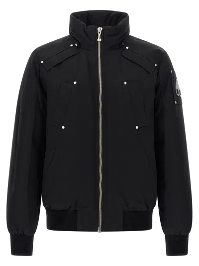 Moose Knuckles Versatile Bomber Jacket Removable Hood In Black
