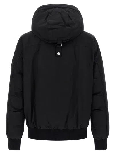 Moose Knuckles Versatile Bomber Jacket Removable Hood In Black