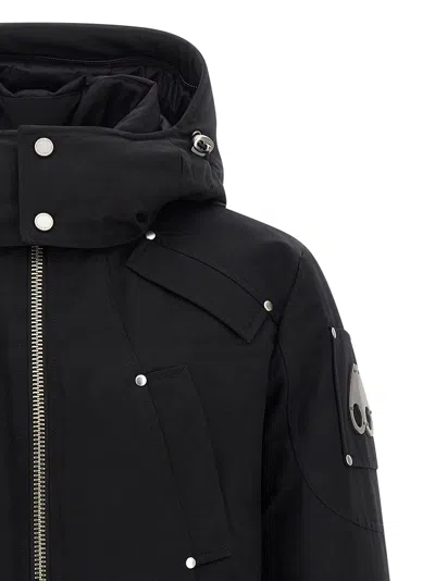 Moose Knuckles Versatile Bomber Jacket Removable Hood In Black