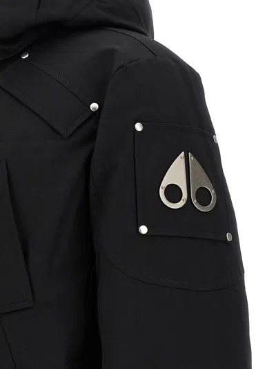Moose Knuckles Versatile Bomber Jacket Removable Hood In Black