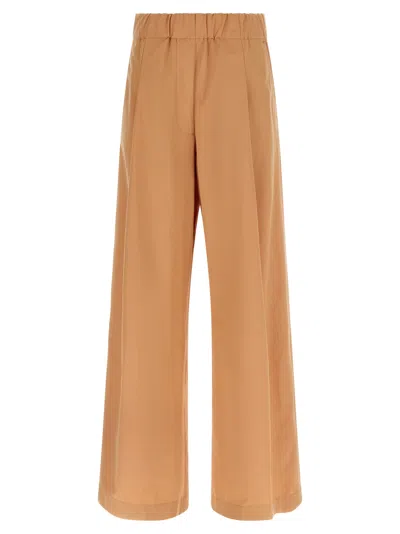 Dries Van Noten Wide Leg Trousers Elastic Waistband In Brown