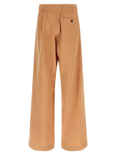 Dries Van Noten Wide Leg Trousers Elastic Waistband In Brown