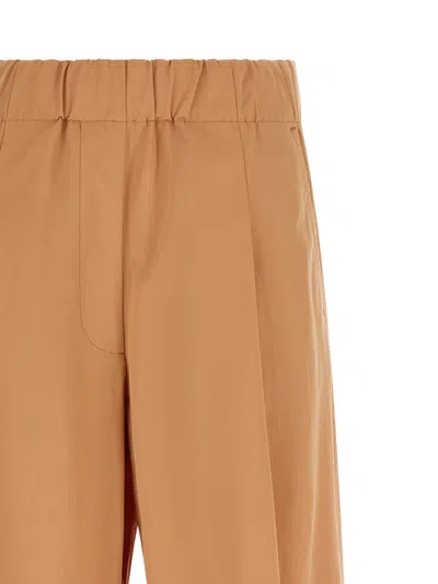 Dries Van Noten Wide Leg Trousers Elastic Waistband In Brown