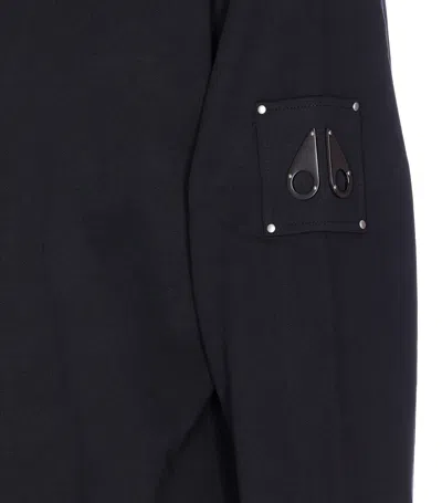 Moose Knuckles Hartsfield Half-zip Cotton Sweatshirt In Black