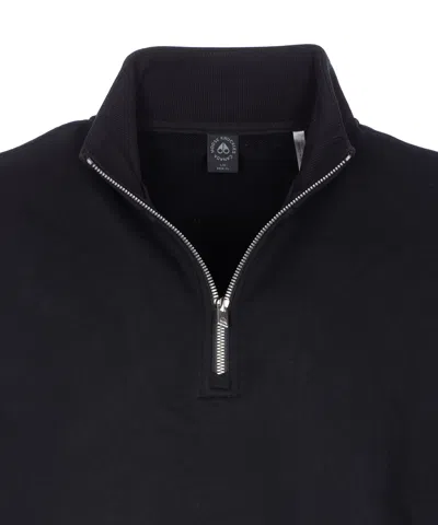 Moose Knuckles Hartsfield Half-zip Cotton Sweatshirt In Black