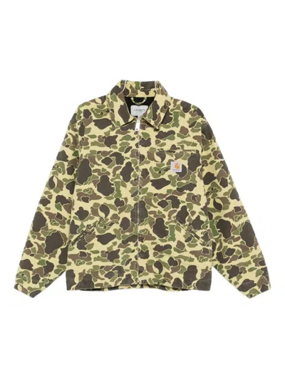 Carhartt Camouflage Patterned Button-down Collar Shirt In Gray