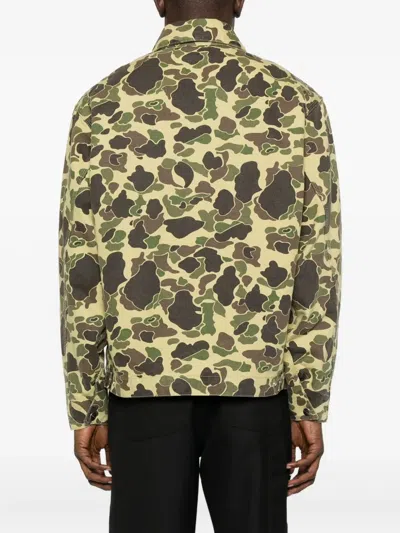 Carhartt Camouflage Patterned Button-down Collar Shirt In Gray