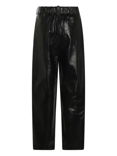 Givenchy Double Pleat Pants In Leather In Black