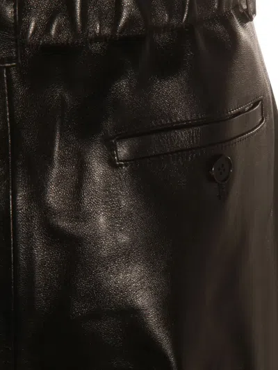 Givenchy Double Pleat Pants In Leather In Black