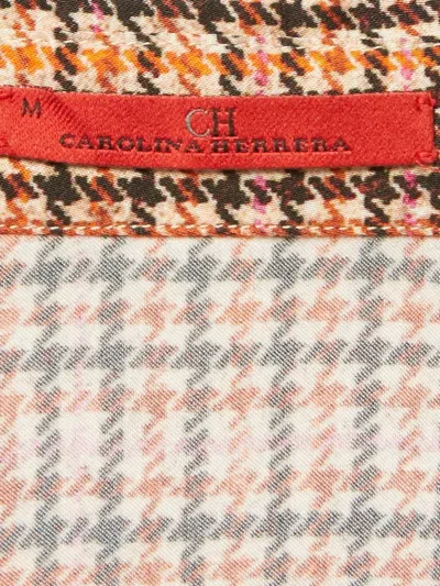 Pre-owned Carolina Herrera Vintage  Houndstooth-pattern Blouse In Orange