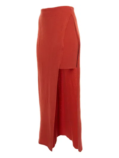 Pre-owned Jacquemus High-low Split Skirt In Red