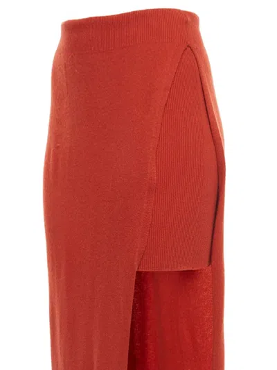 Pre-owned Jacquemus High-low Split Skirt In Red