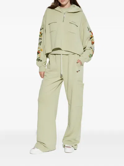 口袋花卉连帽衫