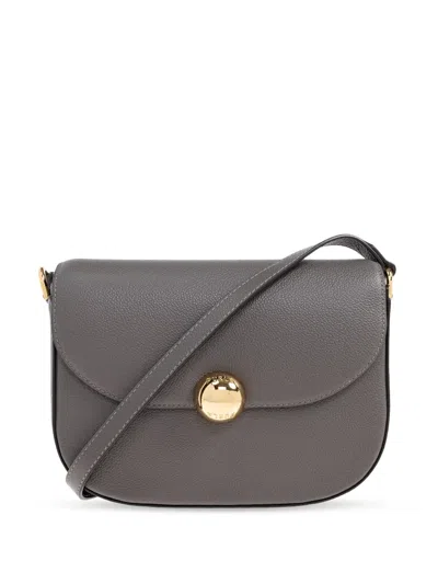 Furla Leather-trimmed Crossbody Bag In Gray