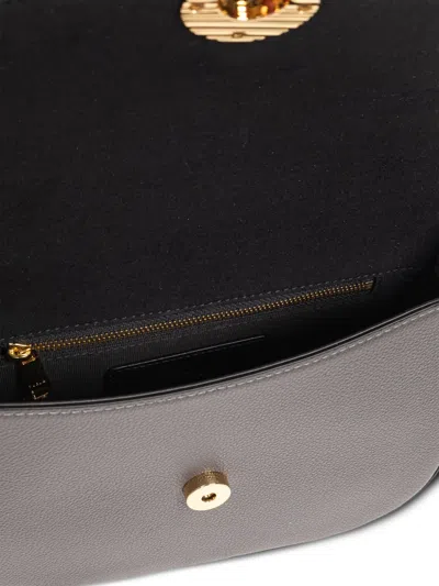 Furla Leather-trimmed Crossbody Bag In Gray