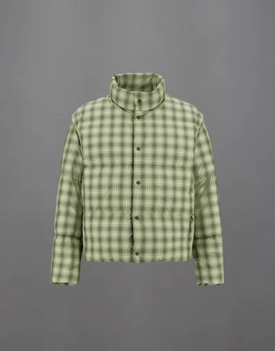 Herno Laminar Jacket In Check Woven In Green