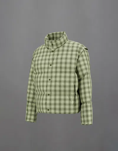 Herno Laminar Jacket In Check Woven In Green