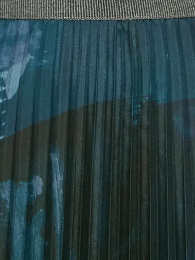 Pre-owned Weekend Max Mara Pleated Abstract Print Skirt In Black