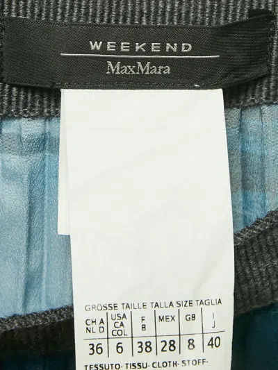 Pre-owned Weekend Max Mara Pleated Abstract Print Skirt In Black