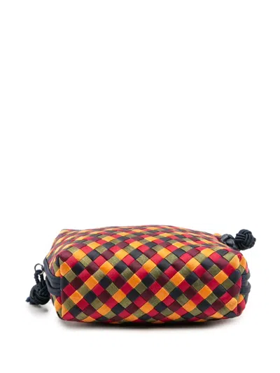 Pre-owned Bottega Veneta 20th Century Mini Satin Intrecciato Multicolor Nodini Crossbody Bag In Red