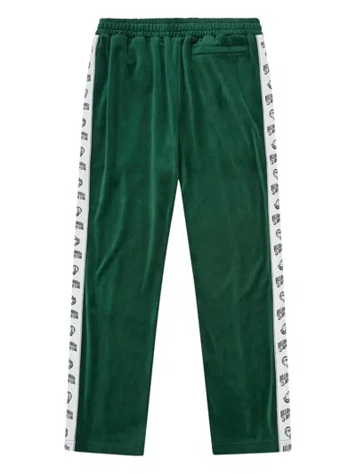 Billionaire Cotton Blend Trousers With Side Strips In Green