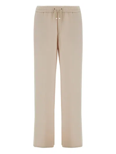 Herno Pants With Elasticized Waist Trousers Beige In Neutral
