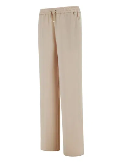 Herno Pants With Elasticized Waist Trousers Beige In Neutral