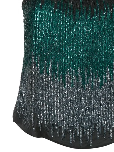 Pre-owned Emporio Armani Sequinned Top In Black