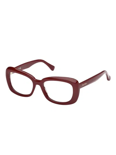 Max Mara Rectangle-frame Glasses In Brown