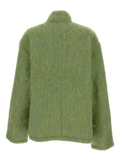 Tanaka Highneck Wool Blend Sweater In Green
