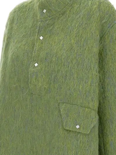 Tanaka Highneck Wool Blend Sweater In Green