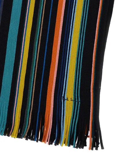 Paul Smith Men Scarf Db Side Strp In Blue