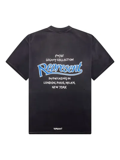 Represent Logo-embroidered Cotton T-shirt In Multi