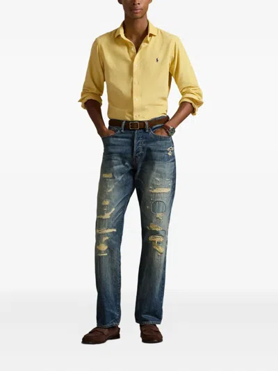 Polo Ralph Lauren Men's Garment-dyed Oxford Shirt In Yellow