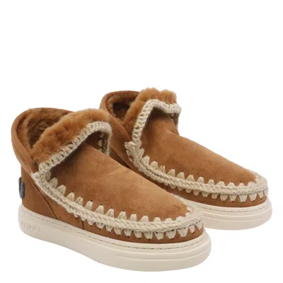 Mou Eskimo Glitter Logo Sneakers In Brown