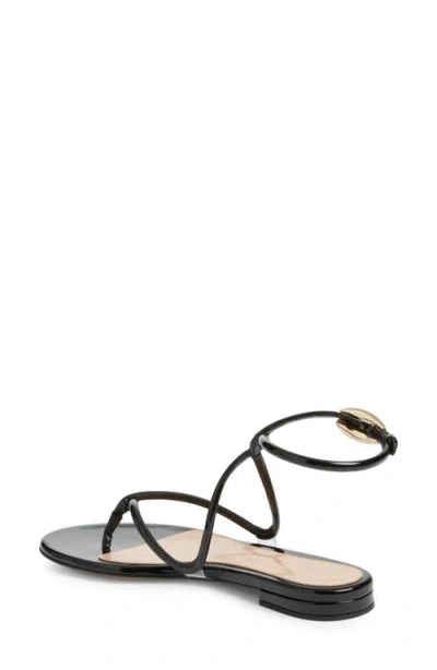 Gianvito Rossi Mamba Leather Flat Sandals In Black